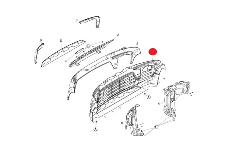 GRILL PRZEDNI ZDERZAKA LIGIER JS60 SUV EXTR ORYGIN