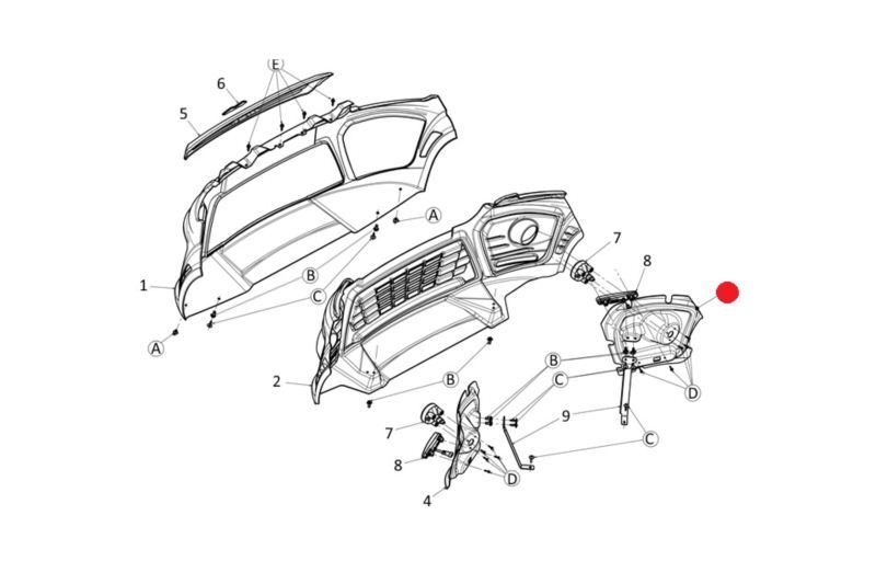 WYPEŁNIENIE LEWE POD HALOGEN LIGIER JS56 V2 SPORT