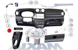 KONSOLA ŚRODKOWA TUNEL AIXAM GAMME SENSATION ORG.