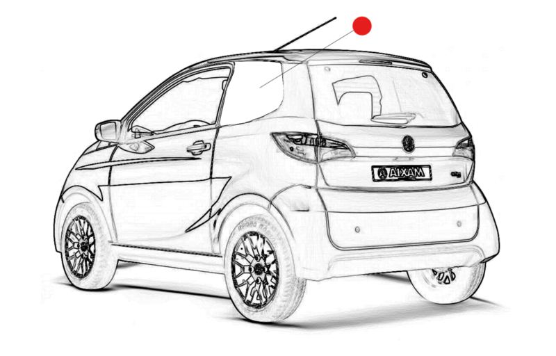 SZYBA LEWA TYŁ AIXAM CITY SENSATION CIEMNA