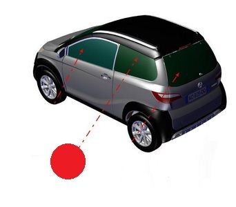 SZYBA LEWA TYŁ AIXAM CROSSLINE GAMME SENSATION