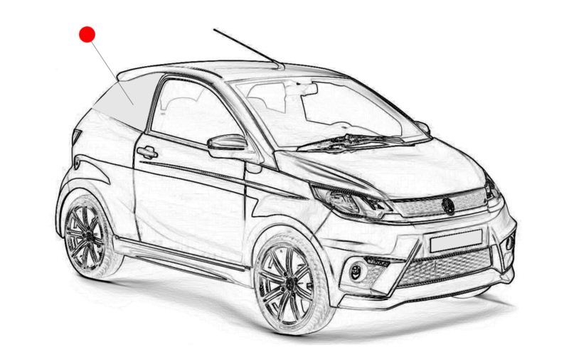 SZYBA PRAWA TYŁ AIXAM COUPE SENSATION CIEMNA