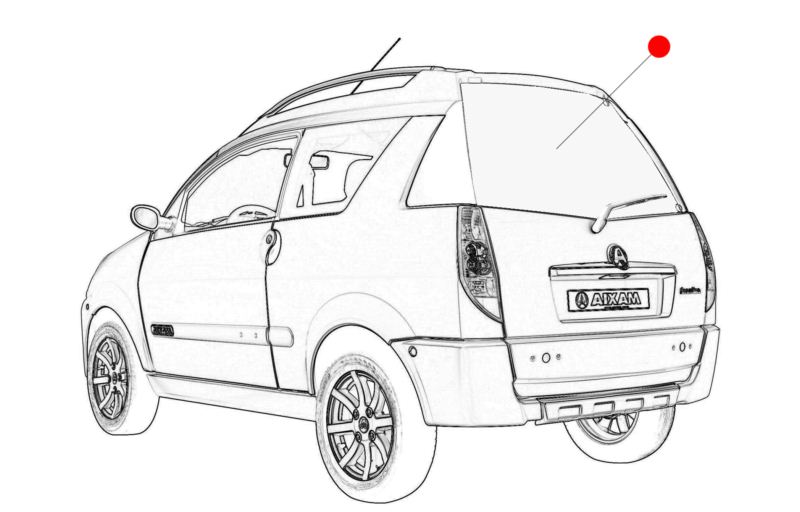 SZYBA TYŁ AIXAM CROSSLINE 2008 PODGRZEWANA