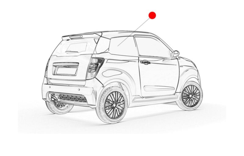 SZYBA PRAWA TYŁ LIGIER JS50 ZAMIENNIK