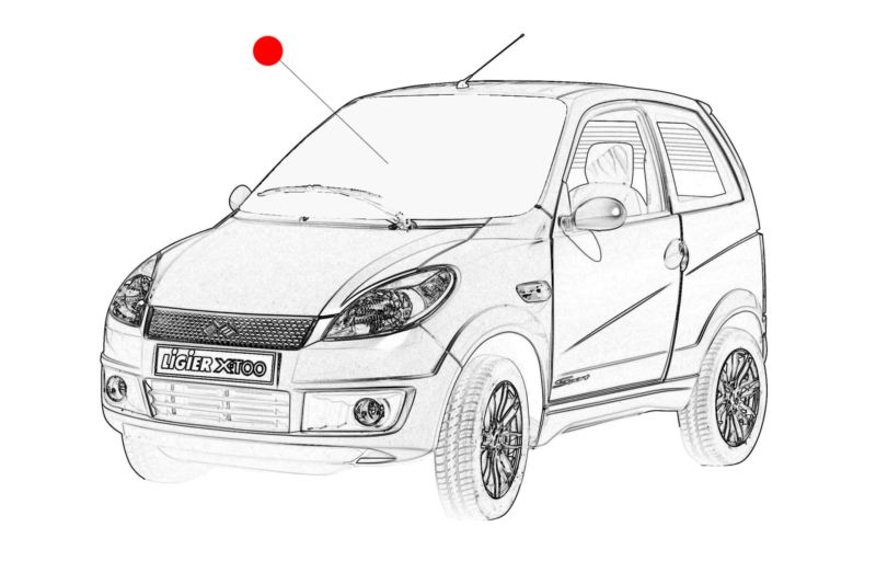 SZYBA PRZEDNIA CZOŁOWA LIGIER XTOO NOVA AMBRA